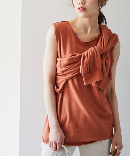 Heather（ヘザー）の「ミニ裏毛素材レイヤードカットソー２Ｐ　942325（Tシャツ/カットソー・レディース・ホワイト/ブルー/レッド・FREE）」の8枚目の写真