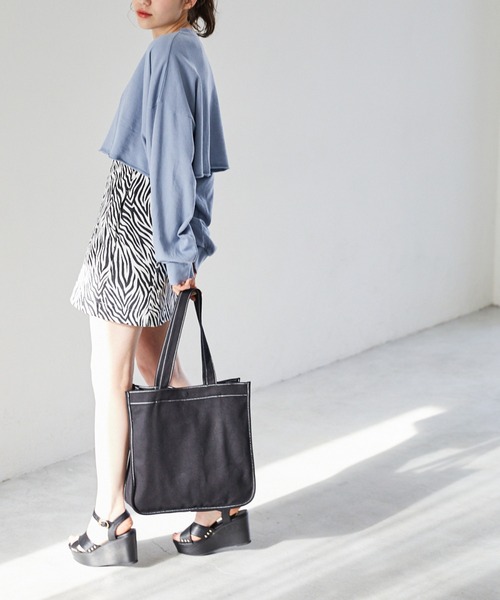 Heather（ヘザー）の「ミニ裏毛素材レイヤードカットソー２Ｐ　942325（Tシャツ/カットソー・レディース・ホワイト/ブルー/レッド・FREE）」の9枚目の写真