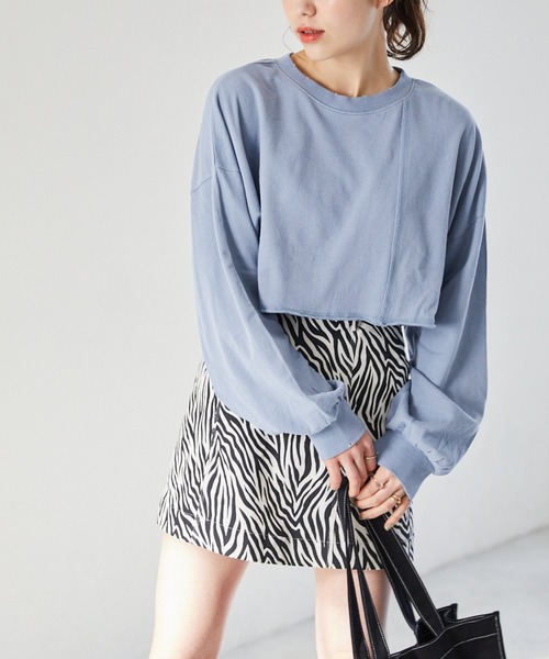 Heather（ヘザー）の「ミニ裏毛素材レイヤードカットソー２Ｐ　942325（Tシャツ/カットソー・レディース・ホワイト/ブルー/レッド・FREE）」の5枚目の写真