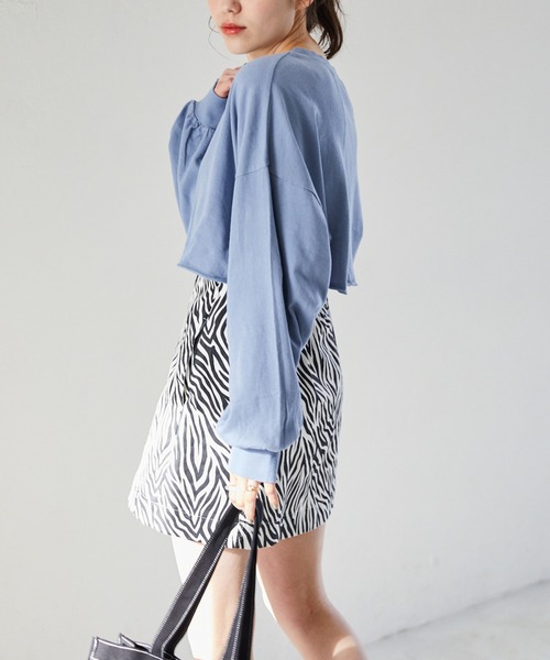 Heather（ヘザー）の「ミニ裏毛素材レイヤードカットソー２Ｐ　942325（Tシャツ/カットソー・レディース・ホワイト/ブルー/レッド・FREE）」の22枚目の写真