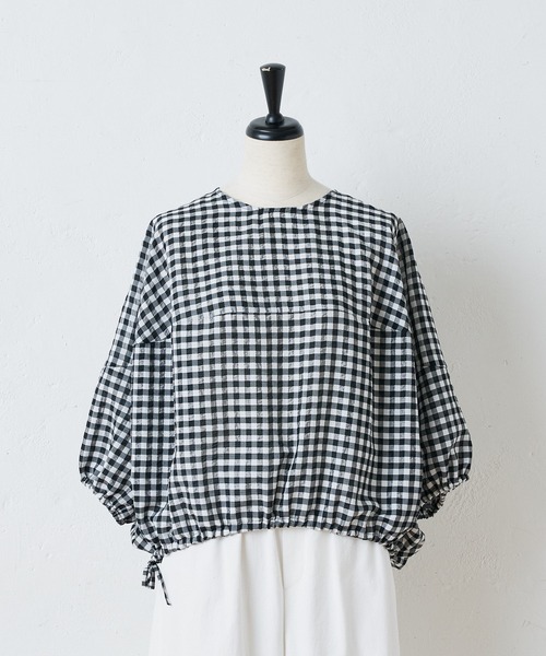 BEARDSLEY(ビアズリー)の「ギンガムマルブラウス(シャツ/ブラウス・レディース・ホワイト/ブラック・FREE)」の12枚目の写真