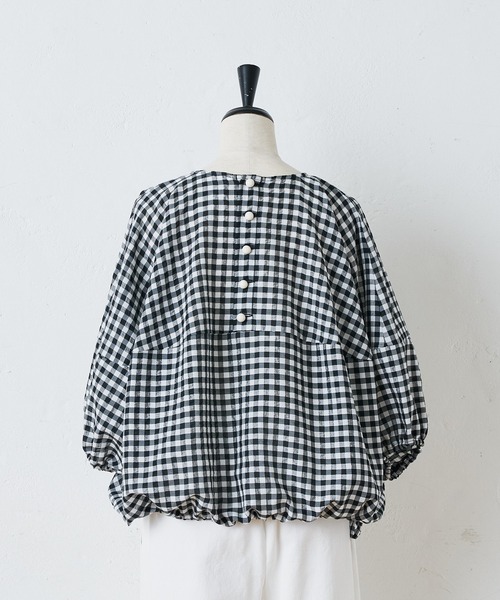 BEARDSLEY(ビアズリー)の「ギンガムマルブラウス(シャツ/ブラウス・レディース・ホワイト/ブラック・FREE)」の15枚目の写真