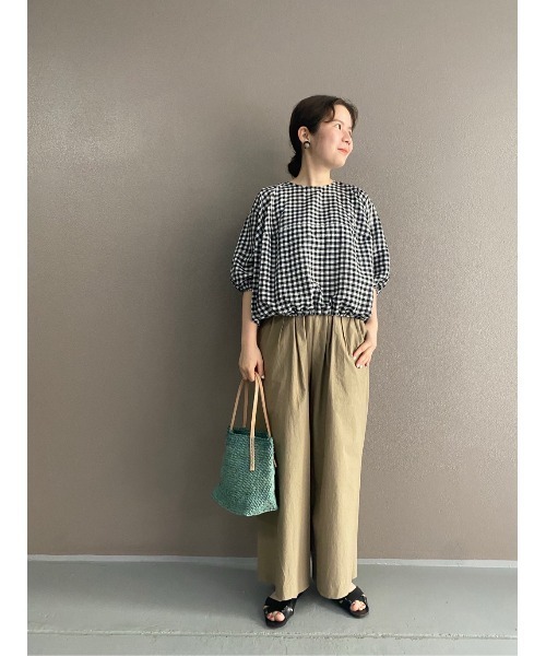 BEARDSLEY(ビアズリー)の「ギンガムマルブラウス(シャツ/ブラウス・レディース・ホワイト/ブラック・FREE)」の3枚目の写真