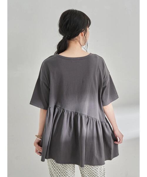 earth music&ecology（アースミュージックアンドエコロジー）の「ティアードカットチュニック ＊（Tシャツ/カットソー・レディース・チャコールグレー/オフホワイト/ミント・FREE）」の9枚目の写真