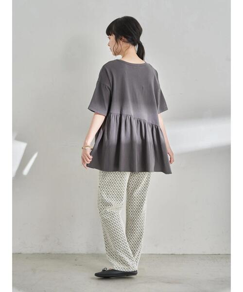 earth music&ecology（アースミュージックアンドエコロジー）の「ティアードカットチュニック ＊（Tシャツ/カットソー・レディース・チャコールグレー/オフホワイト/ミント・FREE）」の19枚目の写真