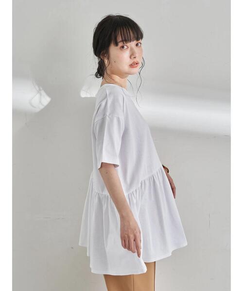 earth music&ecology（アースミュージックアンドエコロジー）の「ティアードカットチュニック ＊（Tシャツ/カットソー・レディース・チャコールグレー/オフホワイト/ミント・FREE）」の22枚目の写真