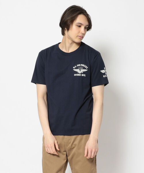 AVIREX（アヴィレックス）の「クルーネック Tシャツ U.S.エアフォース / SS CREW NECK T-SHIRT U.S. AIR FORCE / アヴィレックス / AVIREX（Tシャツ/カットソー・メンズ・ホワイト/ライトブルーグレー/ネイビー/オレンジ・MEDIUM/X-LARGE/LARGE/XX-LARGE）」の4枚目の写真