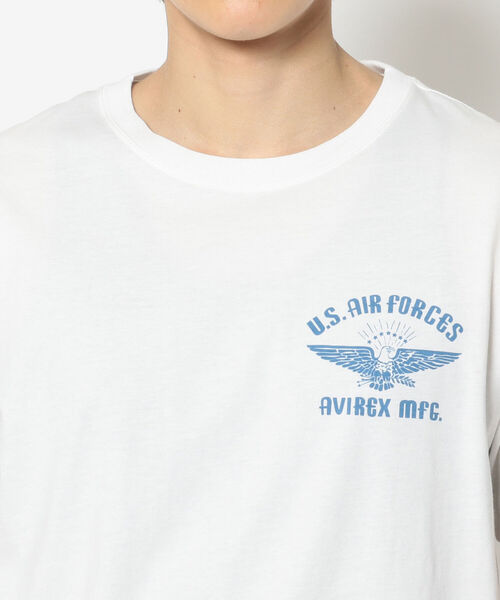 AVIREX（アヴィレックス）の「クルーネック Tシャツ U.S.エアフォース / SS CREW NECK T-SHIRT U.S. AIR FORCE / アヴィレックス / AVIREX（Tシャツ/カットソー・メンズ・ホワイト/ライトブルーグレー/ネイビー/オレンジ・MEDIUM/X-LARGE/LARGE/XX-LARGE）」の7枚目の写真