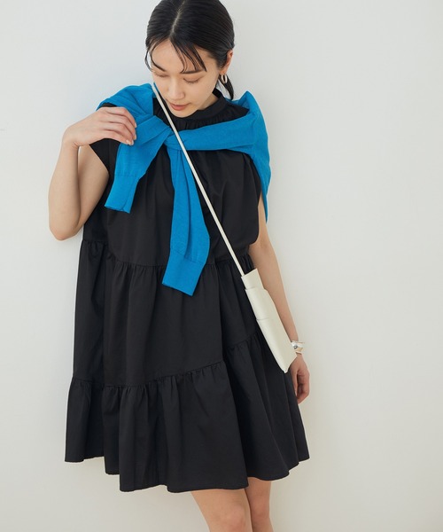 ADAM ET ROPE'（アダムエロペ）の「【WEB限定】ティアードミニワンピース（ワンピース・レディース・ホワイト/ブラック・FREE）」の2枚目の写真