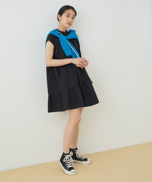 ADAM ET ROPE'（アダムエロペ）の「【WEB限定】ティアードミニワンピース（ワンピース・レディース・ホワイト/ブラック・FREE）」の18枚目の写真