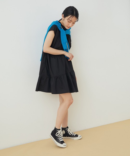 ADAM ET ROPE'（アダムエロペ）の「【WEB限定】ティアードミニワンピース（ワンピース・レディース・ホワイト/ブラック・FREE）」の11枚目の写真