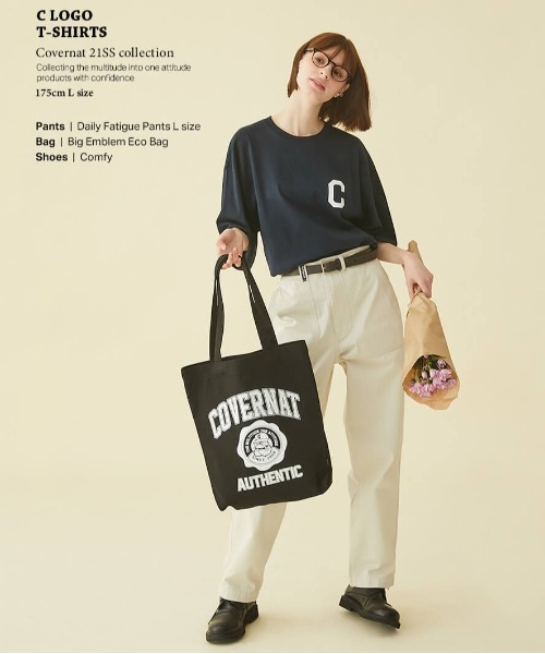 COVERNAT（カバーナット）の「【COVERNAT】C LOGO TEE / カバーナット Cロゴ ベーシック Tシャツ（Tシャツ/カットソー・メンズ・クリーム/グリーン/マルチ/ホワイト/ブラック/ネイビー・X-LARGE/SMALL/MEDIUM/LARGE）」の10枚目の写真