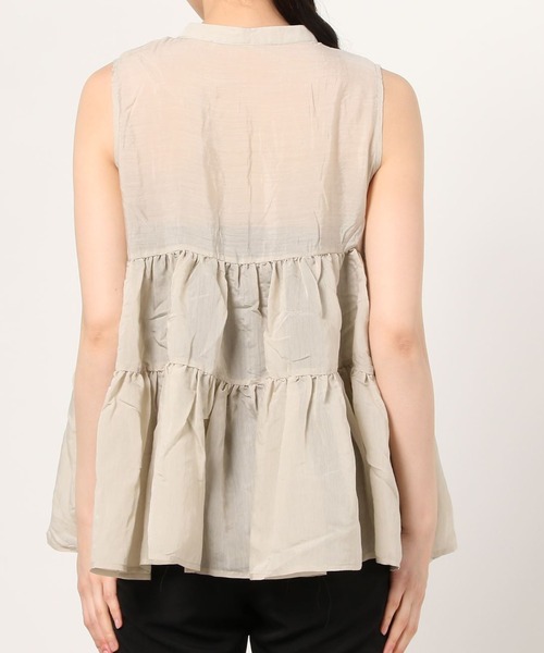 Per sist ence（パーシエンス）の「Per sist ence/パーシエンス　ティアードノースリーブシャツ（シャツ/ブラウス・レディース・グリーン/オフホワイト/ベージュ/ブラック/モカ・FREE）」の9枚目の写真