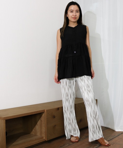 Per sist ence（パーシエンス）の「Per sist ence/パーシエンス　ティアードノースリーブシャツ（シャツ/ブラウス・レディース・グリーン/オフホワイト/ベージュ/ブラック/モカ・FREE）」の12枚目の写真