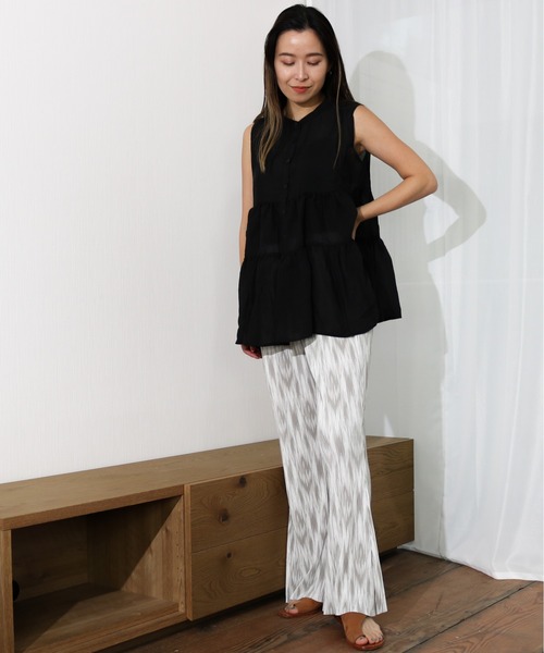 Per sist ence（パーシエンス）の「Per sist ence/パーシエンス　ティアードノースリーブシャツ（シャツ/ブラウス・レディース・グリーン/オフホワイト/ベージュ/ブラック/モカ・FREE）」の14枚目の写真