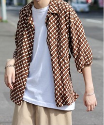 y/m by れぽすけ | オープンカラー柄シャツ(シャツ/ブラウス)