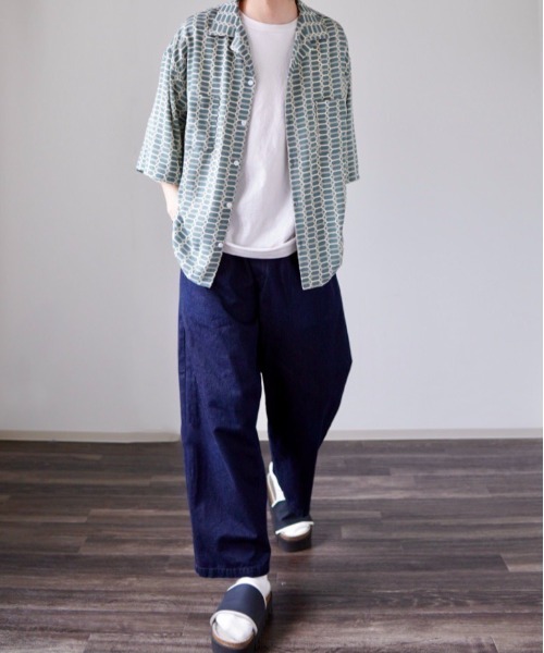 y/m by れぽすけ（イムバイレポスケ）の「オープンカラー柄シャツ（シャツ/ブラウス・メンズ・ブラック/ブラウン/ブルー・MEDIUM/LARGE）」の10枚目の写真