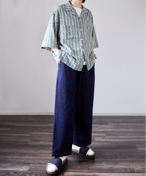 y/m by れぽすけ（イムバイレポスケ）の「オープンカラー柄シャツ（シャツ/ブラウス・メンズ・ブラック/ブラウン/ブルー・MEDIUM/LARGE）」の14枚目の写真