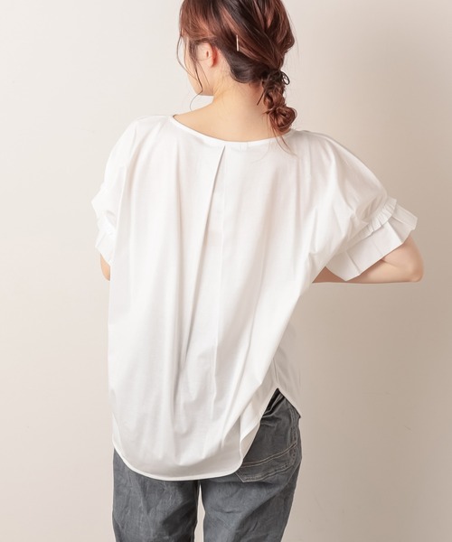 PUAL CE CIN（ピュアルセシン）の「シルケット袖フリルプルオーバー（Tシャツ/カットソー・レディース・ブラック/ミント/ホワイト/ピンク系その他・FREE）」の8枚目の写真