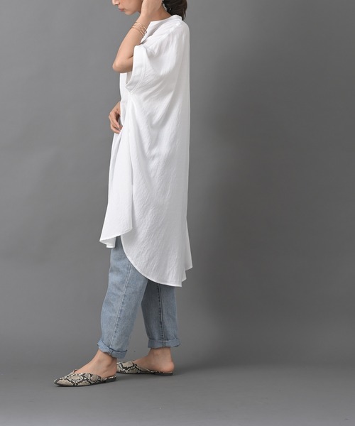 R・P・S　pura（アールピーエスピューラ）の「【WEB限定】pura　ダブルポケットスキッパーチュニック（ワンピース・レディース・ブラック/オフホワイト/アイボリー/ライトカーキ・M）」の15枚目の写真