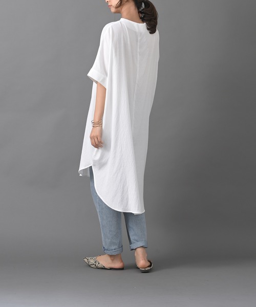 R・P・S　pura（アールピーエスピューラ）の「【WEB限定】pura　ダブルポケットスキッパーチュニック（ワンピース・レディース・ブラック/オフホワイト/アイボリー/ライトカーキ・M）」の20枚目の写真