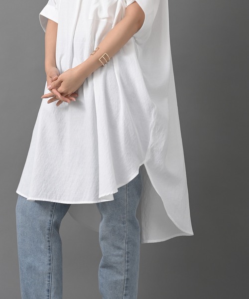 R・P・S　pura（アールピーエスピューラ）の「【WEB限定】pura　ダブルポケットスキッパーチュニック（ワンピース・レディース・ブラック/オフホワイト/アイボリー/ライトカーキ・M）」の10枚目の写真