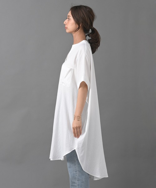 R・P・S　pura（アールピーエスピューラ）の「【WEB限定】pura　ダブルポケットスキッパーチュニック（ワンピース・レディース・ブラック/オフホワイト/アイボリー/ライトカーキ・M）」の9枚目の写真