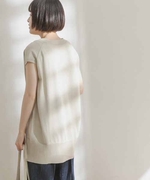 FORK&SPOON（フォークアンドスプーン）の「FORK&SPOON　ペーパーノースリーブニット（ニット/セーター・レディース・ブラック/アイボリー/ライトブラウン・ONE）」の14枚目の写真