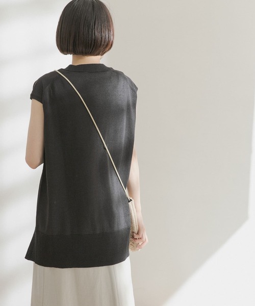 FORK&SPOON（フォークアンドスプーン）の「FORK&SPOON　ペーパーノースリーブニット（ニット/セーター・レディース・ブラック/アイボリー/ライトブラウン・ONE）」の21枚目の写真