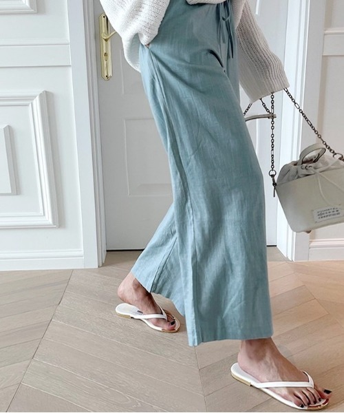 NANING9（ナンニング）の「NANING9 ベーシックリネンワイドパンツ（その他パンツ・レディース・アイボリー/ベージュ/スカイブルー・FREE）」の16枚目の写真