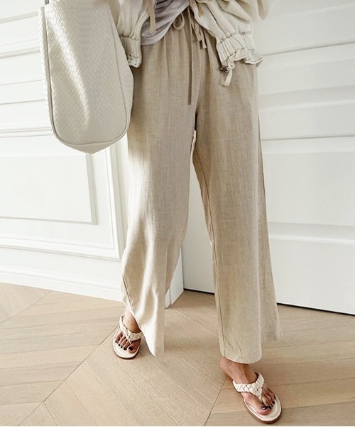 NANING9（ナンニング）の「NANING9 ベーシックリネンワイドパンツ（その他パンツ・レディース・アイボリー/ベージュ/スカイブルー・FREE）」の15枚目の写真
