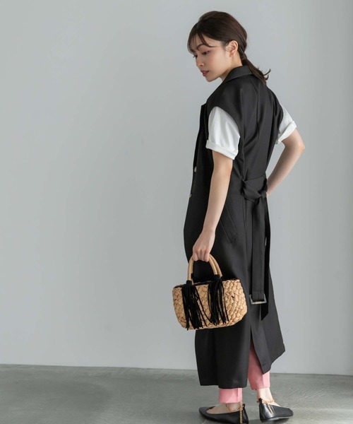 Edit Sheen（エディットシーン）の「スウェードフリンジかごバッグ（かごバッグ・レディース・キャメル/ブラック/グレー・FREE）」の7枚目の写真