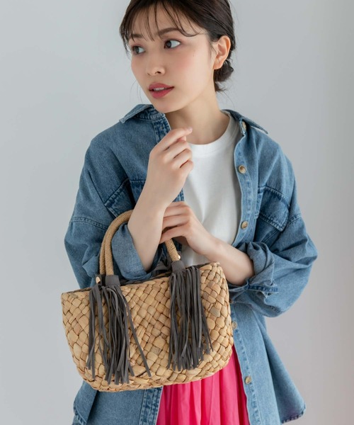 Edit Sheen（エディットシーン）の「スウェードフリンジかごバッグ（かごバッグ・レディース・キャメル/ブラック/グレー・FREE）」の21枚目の写真