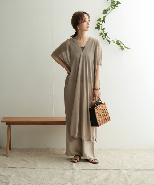 URBAN RESEARCH DOORS(アーバンリサーチドアーズ)の「カフタンニットワンピース(ワンピース・レディース・グレー系その他/ベージュ・ONE)」の7枚目の写真