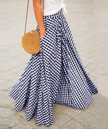 ABITOKYO | マキシ丈ギンガムチェックボリュウームスカート(スカート)