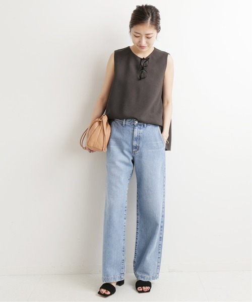 IENA（イエナ）の「スラブオックス タックブラウス◆（シャツ/ブラウス・レディース・アイボリー/チャコールグレー/カーキ・FREE）」の4枚目の写真