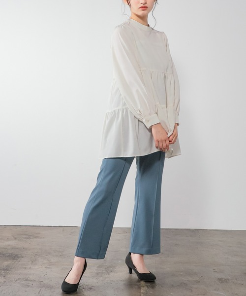 Honeys(ハニーズ)の「ティアードブラウス(シャツ/ブラウス・レディース・ブラック/ブラウン/アイボリー/ブルーグリーン・S/M/L)」の5枚目の写真