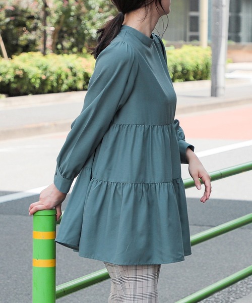 Honeys(ハニーズ)の「ティアードブラウス(シャツ/ブラウス・レディース・ブラック/ブラウン/アイボリー/ブルーグリーン・S/M/L)」の18枚目の写真