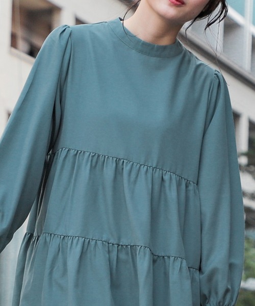 Honeys(ハニーズ)の「ティアードブラウス(シャツ/ブラウス・レディース・ブラック/ブラウン/アイボリー/ブルーグリーン・S/M/L)」の7枚目の写真