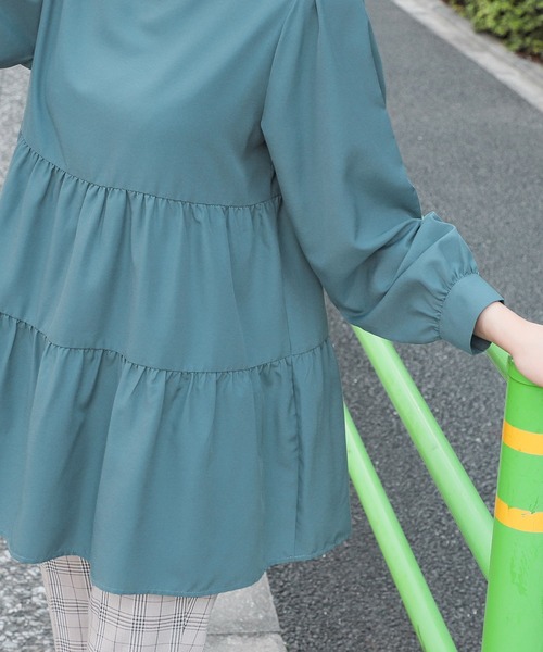 Honeys(ハニーズ)の「ティアードブラウス(シャツ/ブラウス・レディース・ブラック/ブラウン/アイボリー/ブルーグリーン・S/M/L)」の13枚目の写真