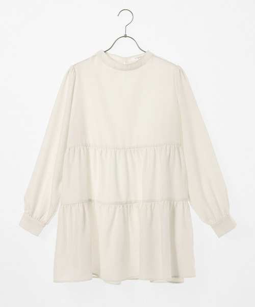 Honeys(ハニーズ)の「ティアードブラウス(シャツ/ブラウス・レディース・ブラック/ブラウン/アイボリー/ブルーグリーン・S/M/L)」の17枚目の写真