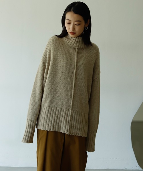 Birthday room（バースデイルーム）の「センターラインオフタートルニット（ニット/セーター・レディース・グレー/オレンジ/ブルー/ライトグリーン/ナチュラル・FREE）」の10枚目の写真