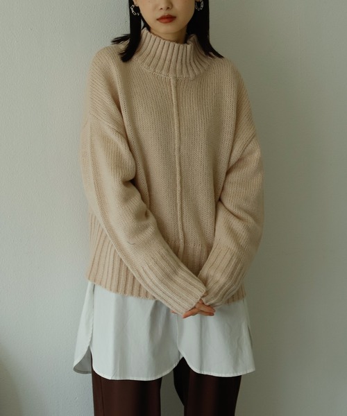 Birthday room（バースデイルーム）の「センターラインオフタートルニット（ニット/セーター・レディース・グレー/オレンジ/ブルー/ライトグリーン/ナチュラル・FREE）」の18枚目の写真