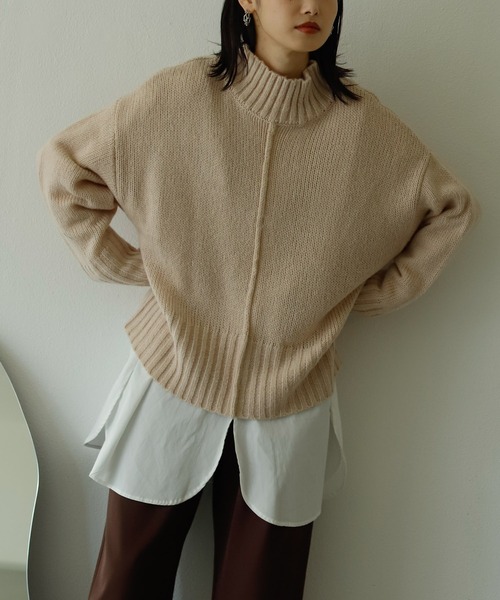 Birthday room（バースデイルーム）の「センターラインオフタートルニット（ニット/セーター・レディース・グレー/オレンジ/ブルー/ライトグリーン/ナチュラル・FREE）」の19枚目の写真