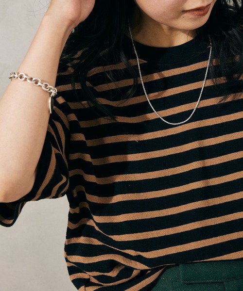 JOURNAL STANDARD relume（ジャーナルスタンダード　レリューム）の「インレイ ボーダーTシャツ（Tシャツ/カットソー・メンズ・ブラック/ホワイト/ネイビー/ボルドー・MEDIUM/LARGE）」の19枚目の写真