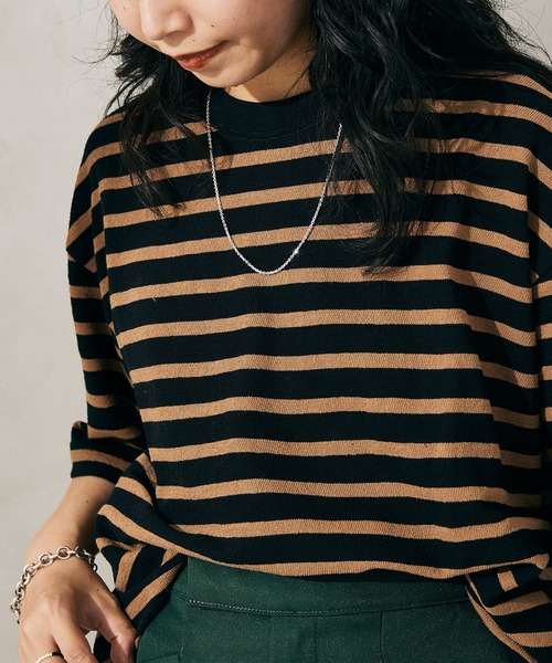 JOURNAL STANDARD relume（ジャーナルスタンダード　レリューム）の「インレイ ボーダーTシャツ（Tシャツ/カットソー・メンズ・ブラック/ホワイト/ネイビー/ボルドー・MEDIUM/LARGE）」の20枚目の写真