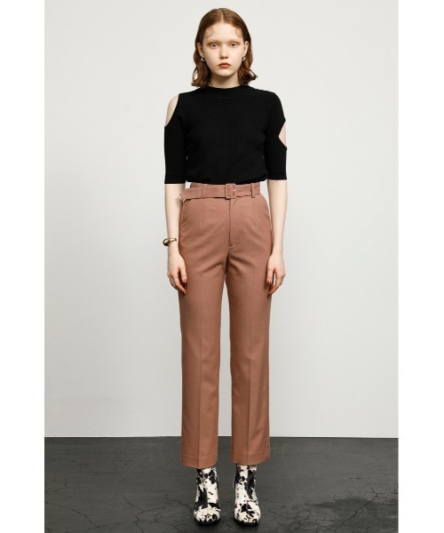 SLY（スライ）の「WOOL MIX STRAIGHT PT ウールミックスストレート パンツ（スラックス・レディース・ベージュ/スモークピンク・1/2）」の12枚目の写真