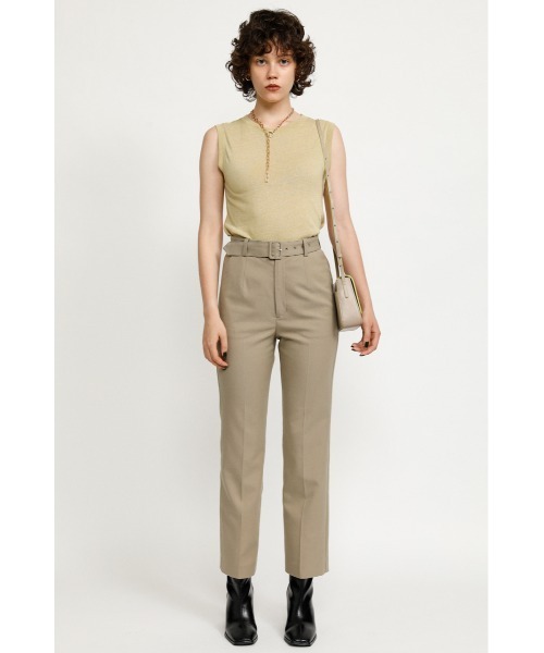 SLY（スライ）の「WOOL MIX STRAIGHT PT ウールミックスストレート パンツ（スラックス・レディース・ベージュ/スモークピンク・1/2）」の3枚目の写真