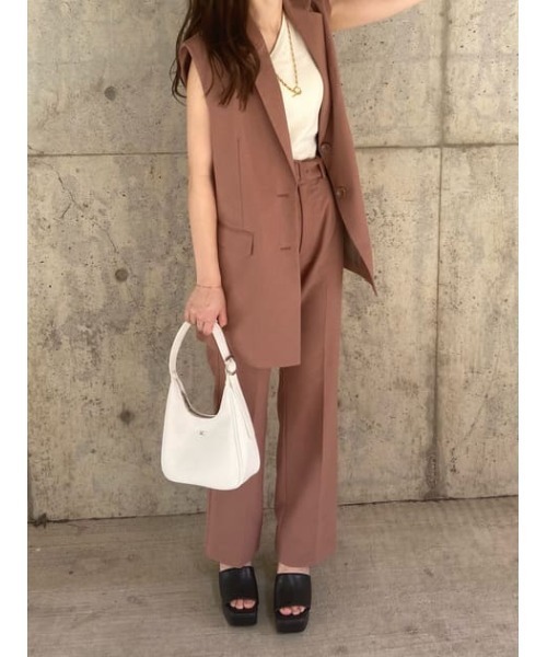 SLY（スライ）の「WOOL MIX STRAIGHT PT ウールミックスストレート パンツ（スラックス・レディース・ベージュ/スモークピンク・1/2）」の19枚目の写真