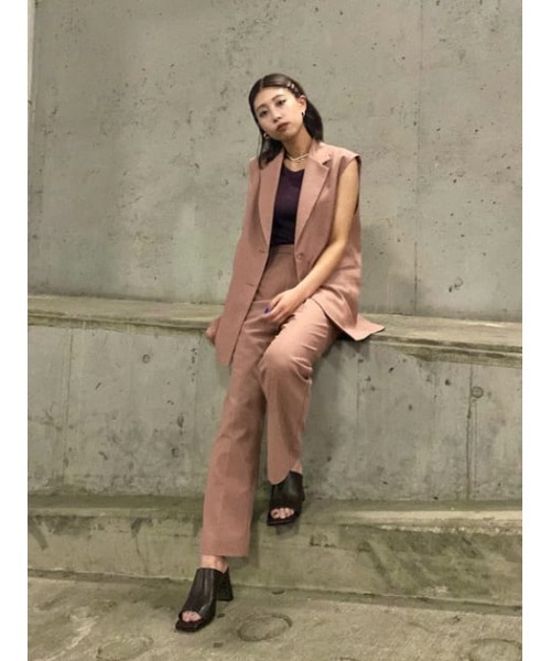 SLY（スライ）の「WOOL MIX STRAIGHT PT ウールミックスストレート パンツ（スラックス・レディース・ベージュ/スモークピンク・1/2）」の18枚目の写真